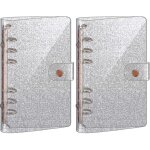 Couverture de classeur a6 en pvc a 6 anneaux - couverture souple or rose, durable, imperm�able et portable ...