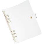 Couverture de classeur transparente a5, protge - cahier en pvc souple avec bouton - pression, 6 anneaux ...
