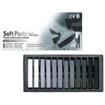 Craies pastel sec carr� camaieu de gris assortie - boite de 12