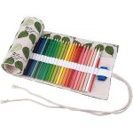 Crayon art set, trousse avec 36 crayon de couleur, sac de rangement enroulable a la main pour crayon ...