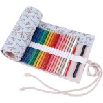 Crayon art set, trousse avec 36 crayon de couleur, sac de rangement enroulable a la main pour crayon ...