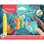 Crayons de cire - coloriage - enfant d�s 1 an - corps large - 12 couleurs - maped jungle fever