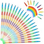 Crayon de couleur empilables, 20pcs mini crayons a la cire coloriage enfant et tout petit, pour cadeaux ...