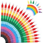 Crayon de couleurs enfants, crayons de couleur empilables pour enfants, 18 crayon avec 12 couleurs mini ...