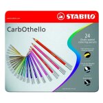 Crayon de couleur stabilo carbothello - bo�te m�tal de 24 crayons de couleur fusain pastel aquarella