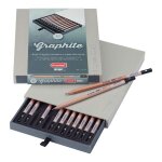 Crayons graphite - dessin - beaux - arts - coffret de 12 pices - bruynzeel