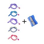 Crayon magique flexible color� avec gomme, 10 pi�ces, kawaii, fournitures de papeterie scolaires de no�l ...