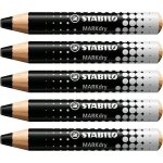 Crayon marqueur - lot x 5 crayons ardoises et tableaux blancs, crayon large a mine xxl, effaçable - noir ... Crayon marqueur - lot x 5 crayons ardoises et tableaux blancs, crayon large a mine xxl, effaçable - noir ...