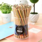 Crayon triangulaire graffiti arc - en - ciel en bois pour enfants, kit de peinture, dessin, fournitures ...