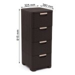 Curver tour de rangement aspect rotin polypropyl�ne 4 tiroirs 14 l marron