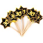 Decoration anniversaire 30 ans piques de f�te noir / dor� - d�coration e pour 30 ans anniversaire femme ...