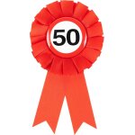 Decoration anniversaire 50 ans badge panneau de signalisation rouge / blanc - d�coration e pour 50 ans ...
