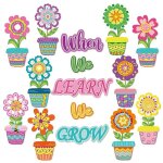 D�coupes de fleurs en papier 83xc, d�corations de salle de classe sur le th�me floral pour printemps ...