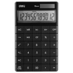 Deli calculatrice moderne 12 chiffres solaire et pile noir Deli calculatrice moderne 12 chiffres solaire et pile noir