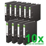 Dinor? classeurs avec des couvertures papier marbr / noir, dos de 5 cm din a4, lot de 10 - fabriqu ...