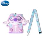 Disney porte - badge en peluche stitch angel avec tour de cou, sous licence officielle