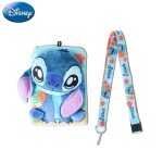 Disney porte - badge en peluche stitch avec tour de cou, sous licence officielle