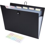 Dooclib trieur 6 compartiments a4, classeur trieur avec etiquettes, rangement des papiers, documents ...