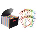 Dossier extensible de 24 poches avec couvercle, pochettes réutilisables effaçables a sec avec porte - ... Dossier extensible de 24 poches avec couvercle, pochettes réutilisables effaçables a sec avec porte - ...