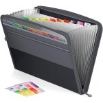 Dossier extensible avec fermeture a glissi�re, organiseur de fichiers et documents en accord�on a 13 ...