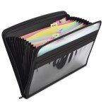 Dossier de fichiers de couleur avec fermeture eclair, porte - fichiers extensible a 13 poches, rangement ...