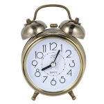 Double cloche a quartz silencieuse et r�tro classique, avec lumi�re nocturne et alarme forte, fonctionnement ...