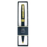 Draeger p - stylo bille retractable  super tonton , bleu nuit et or, boite cadeau