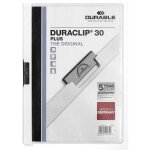 Durable lot de 25 chemises a clip duraclip 30 plus a4 blanc