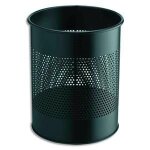 Durable corbeille a papier m�tal ajour�e 15 litres noir diam 31, 5 x h 26 cm