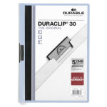 Durable duraclip 30 prot�ge documents pvc bleu clair et transparent