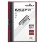 Durable duraclip 30 prot�ge documents pvc bourgogne, transparent
