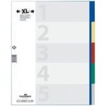 Durable intercalaire plastique, format a4, pp, 5 positions,