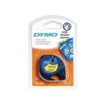 Dymo lot de 10 cassettes ruban letratag polyester 12 mm x 4 m noir sur jaune