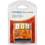 Dymo letratag lot de 3 rubans authentique papier / plastique / m�tallique 1, 2 cm x 4 m pour etiqueteuse ...