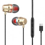 Ecouteurs filaires yt1 intra - auriculaires basse lourde en mtal type - c, commande de fil, ecouteurs ...