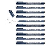 Edding lot de 10 feutres fin de pr�cision 1880 noir (0. 4) 0, 45 mm