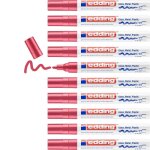 Edding lot de 10 marqueurs peinture brillante 750 rouge pointe ronde 2 - 4 mm