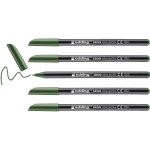 Edding 1200 feutre de coloriage pointe fine - vert olive - 5 stylos - pointe ronde 1 mm - stylo pour ...