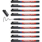 Edding 141 f feutre permanent - noir - 10 stylos - pointe ronde, 6 mm - stylo pour ecrire sur du verre, ...