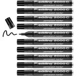 Edding 2000 c marqueur permanent - noir - 10 stylos - pointe ronde 1, 5 - 3 mm - s�che vite - r�siste ...