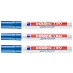 Edding lot de 3 marqueurs peinture 750 bleu 2 - 4 mm