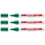 Edding lot de 3 marqueurs peinture 750 vert pointe ronde 2 - 4 mm