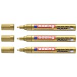 Edding lot de 3 marqueurs peinture brillante 750 or pointe ronde 2 - 4 mm Edding lot de 3 marqueurs peinture brillante 750 or pointe ronde 2 - 4 mm