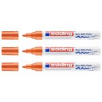 Edding lot de 3 marqueurs peinture brillante 750 orange pointe ronde 2 - 4 mm