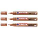 Edding lot de 3 marqueurs peinture brillante 750 pointe ronde cuivre 2 - 4 mm