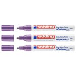 Edding lot de 3 marqueurs peinture brillante 750 violet pointe ronde 2 - 4 mm