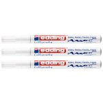 Edding lot de 3 marqueurs peinture brillante 753 blanc 1 - 2, 5 mm