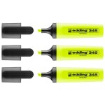 Edding lot de 3 surligneurs 345 jaune pointe biseaut� 2 - 5 mm