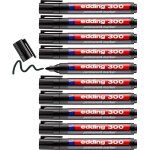Edding 300 marqueur permanent - noir - 10 stylos - pointe ronde 1, 5 - 3 mm - sche vite, rsiste a l'eau ...
