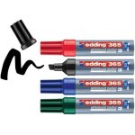 Edding 365 marqueur pour tableaux blancs - noir, rouge, bleu, vert - etui de 4 - pointe biseaut�e 2 - ...